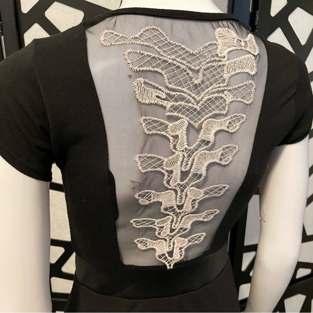 Rare / HTF Hot Topic Skeleton Lace Embroidery Babydoll Dress - SO CUTE